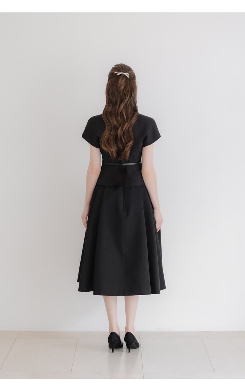 르로망 Cap-sleeve Jacket(벨트 제공) / Black 상품이미지7