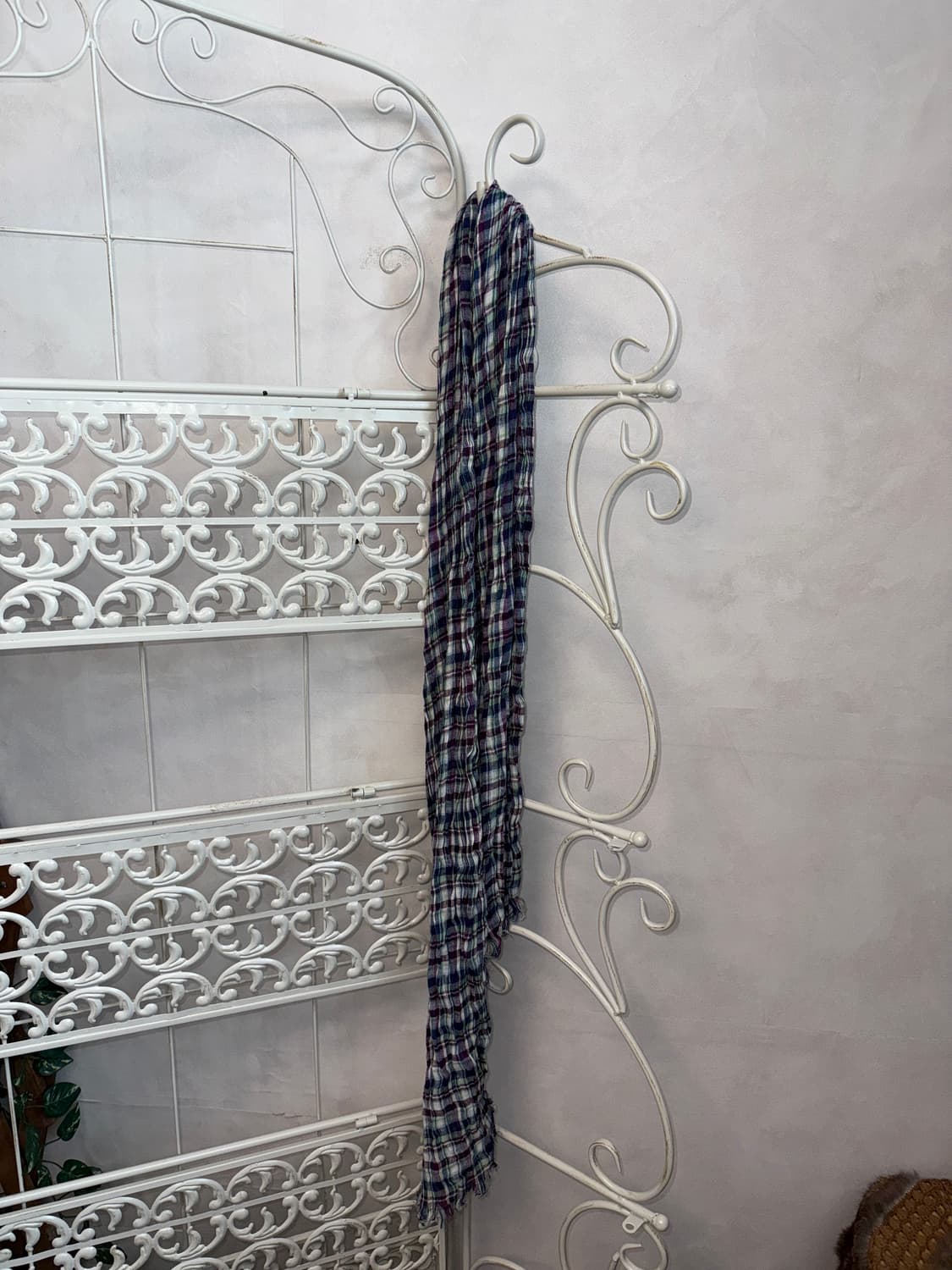 Purple blue check summer scarf 상품이미지4