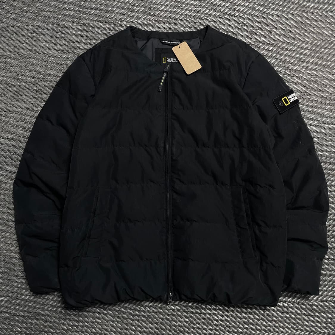 내셔널지오그래픽 로고 와펜 퀼팅 헤론 U넥 경량 다운 점퍼o 5223 상품이미지1