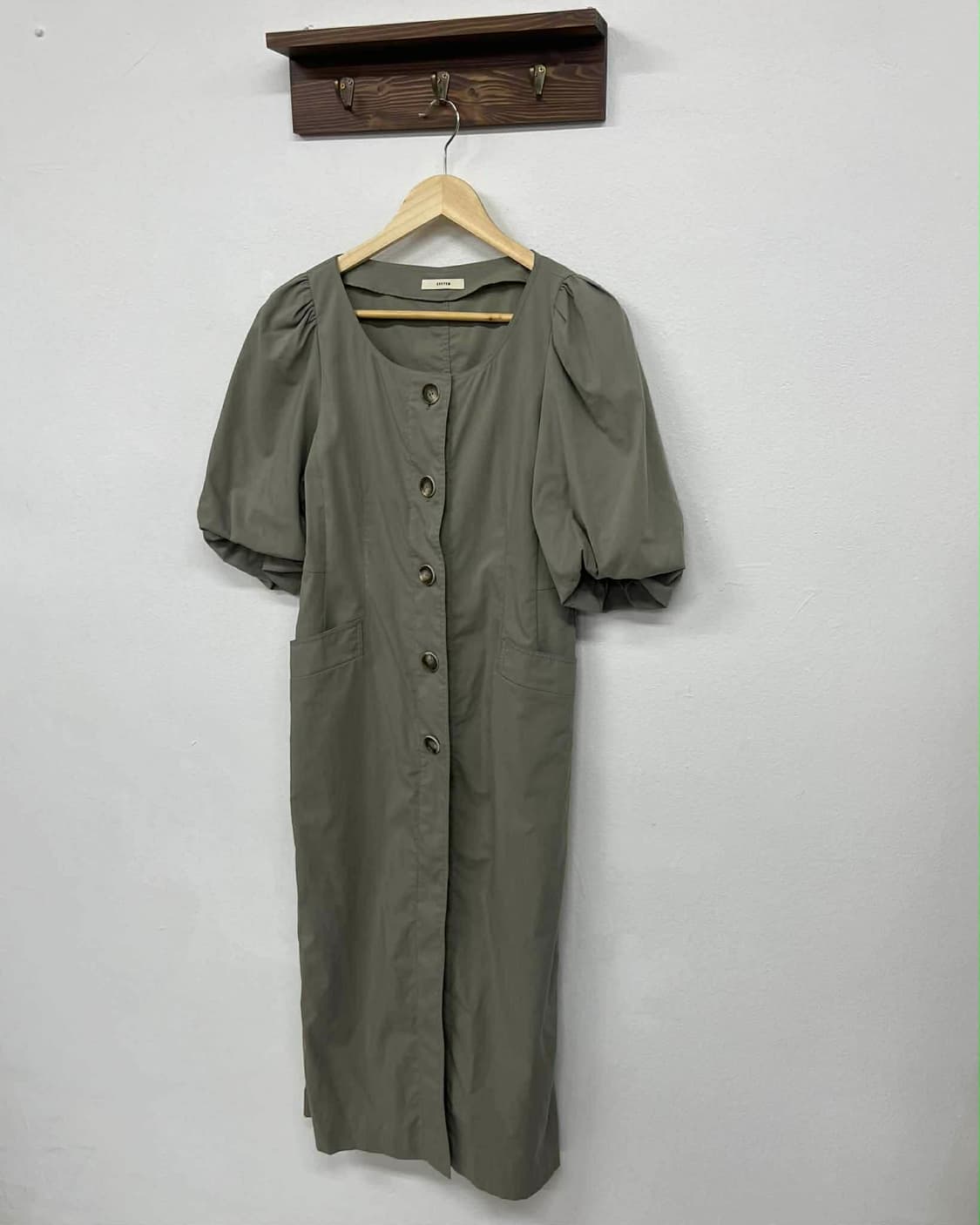 시스템 한섬 20년 신형 퍼프 벌룬 원피스 미디 드레스 상품이미지8