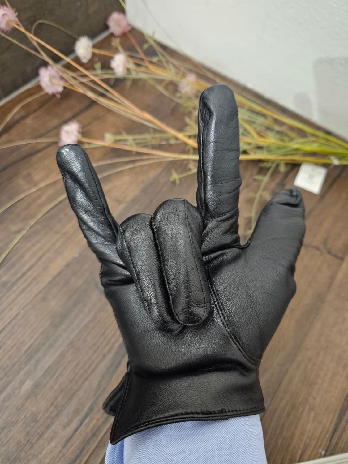 블랙 램스킨 장갑 상품이미지8