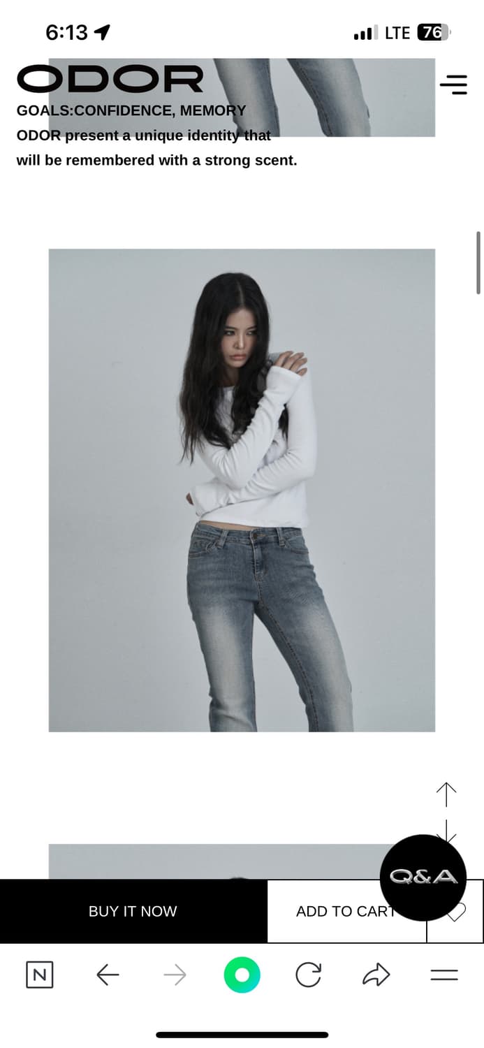 오도어 빈티지 로우진 블루 사이즈1 팝니다 상품이미지2