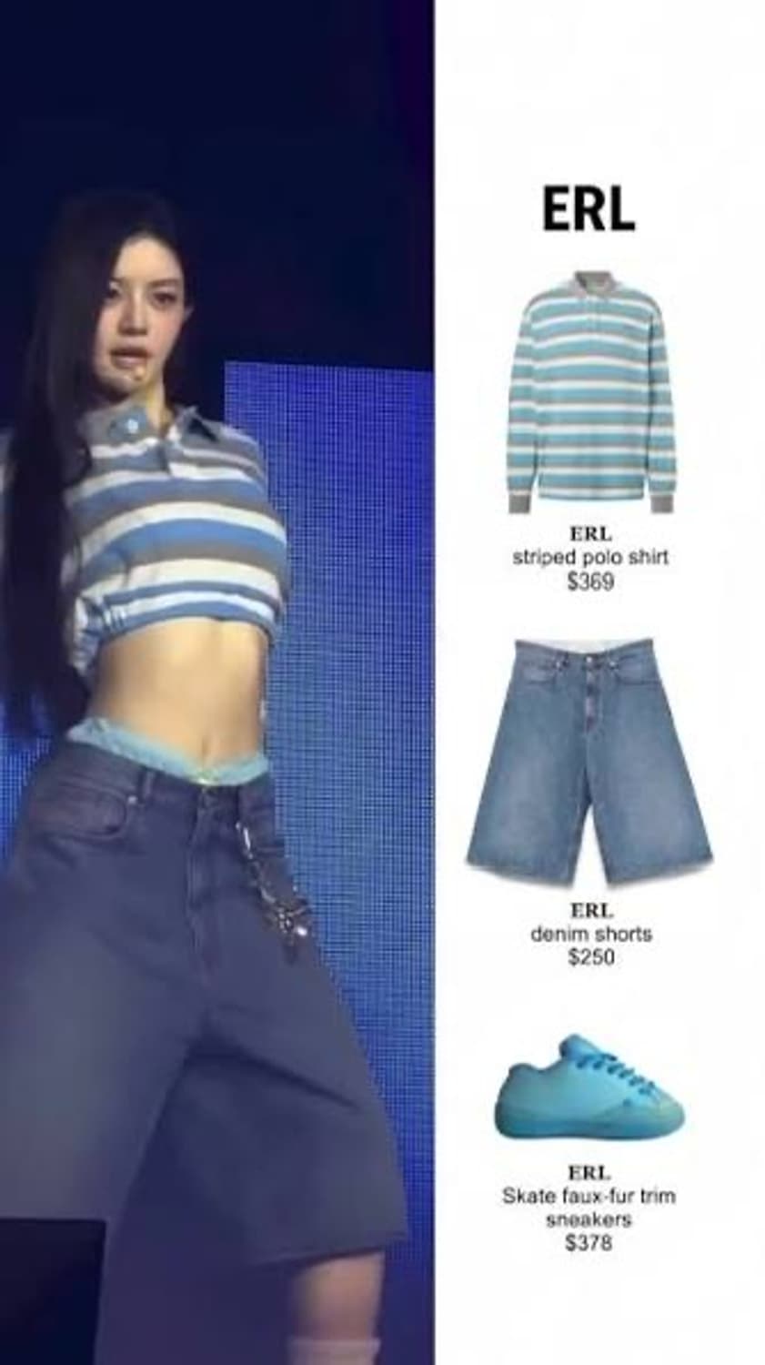 erl 스트라이프 폴로 셔츠 s 아일릿 민주 착용 상품이미지4