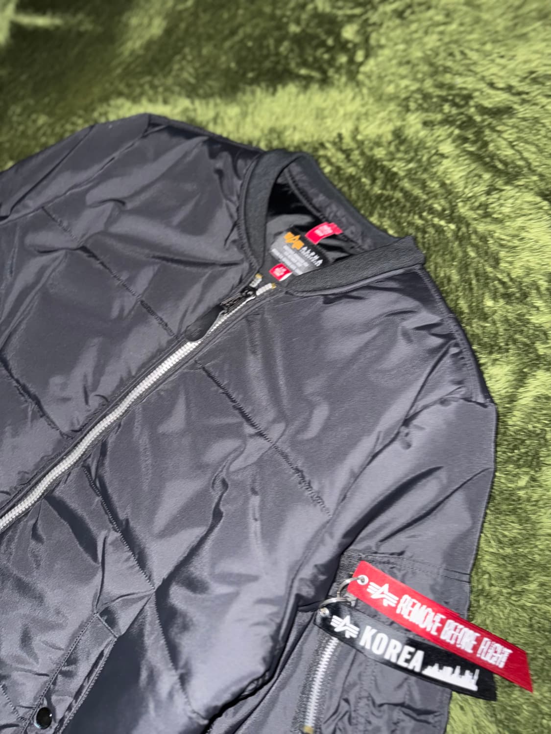 [L] 알파인더스트리 퀼티드 MA-1 푸퍼 자켓 블랙 상품이미지2