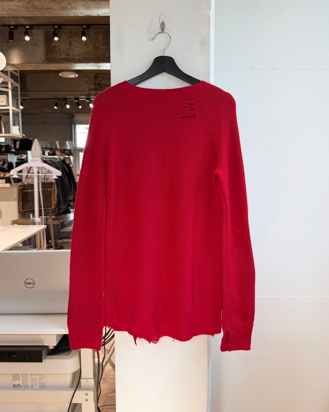 헬무트랭 레드 디스트레스드 캐시미어혼방 니트  상품이미지7