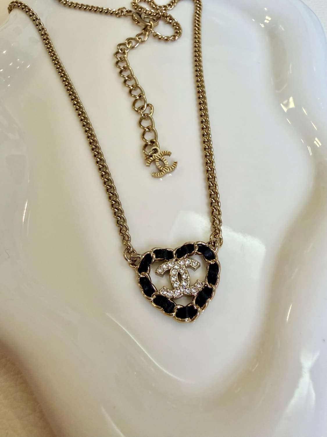 샤넬 가죽체인하트 체인목걸이 업사이클링 상품이미지2