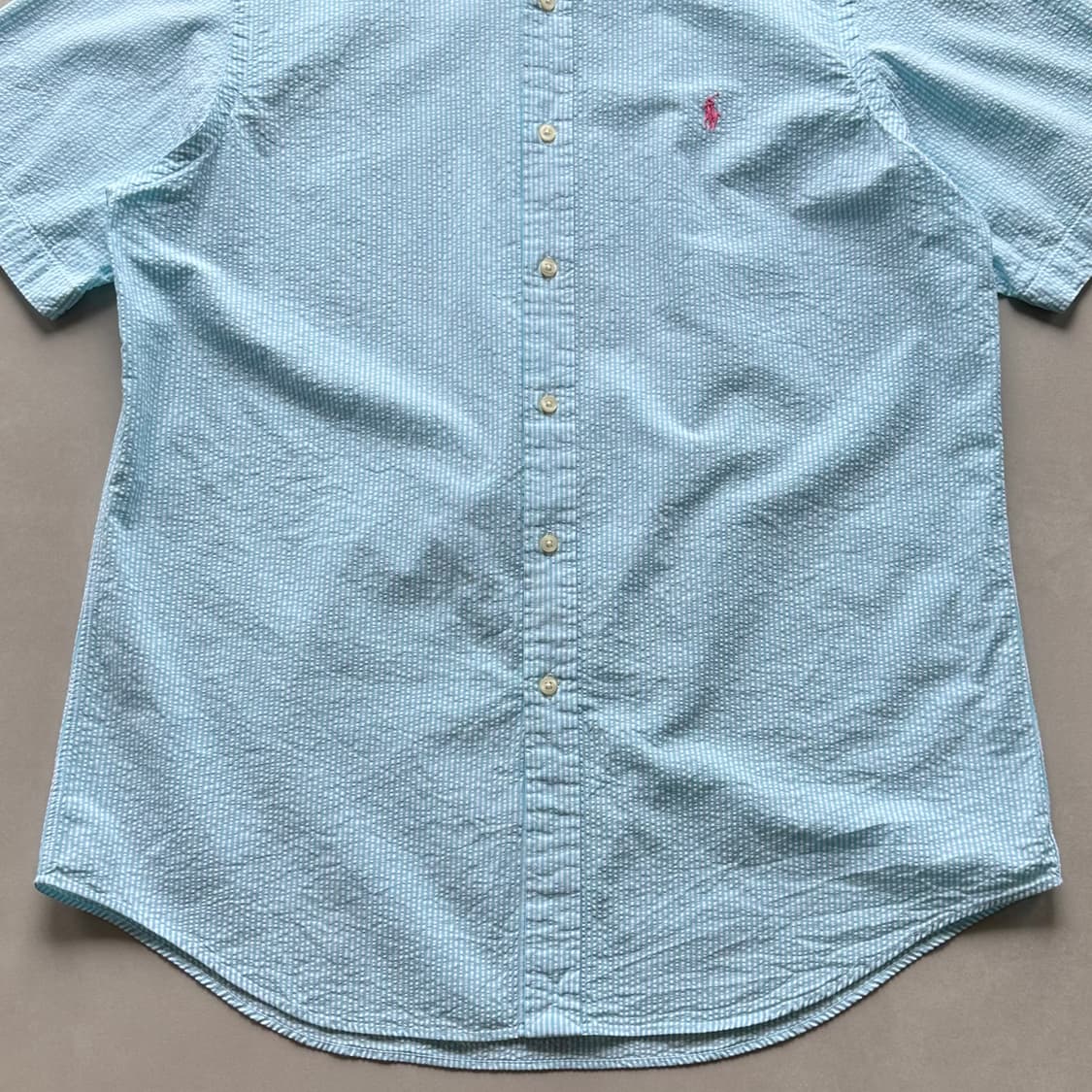 [L-XL]폴로 랄프로렌 시어서커 스트라이프 반팔 셔츠 상품이미지3