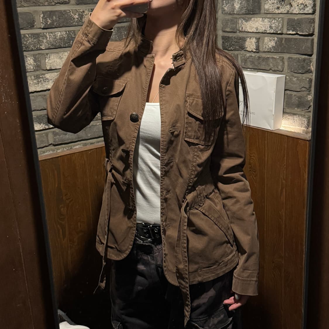 M) apriori 아프리오리 하이넥 사파리 벨티드 자켓 에스카다 상품이미지9