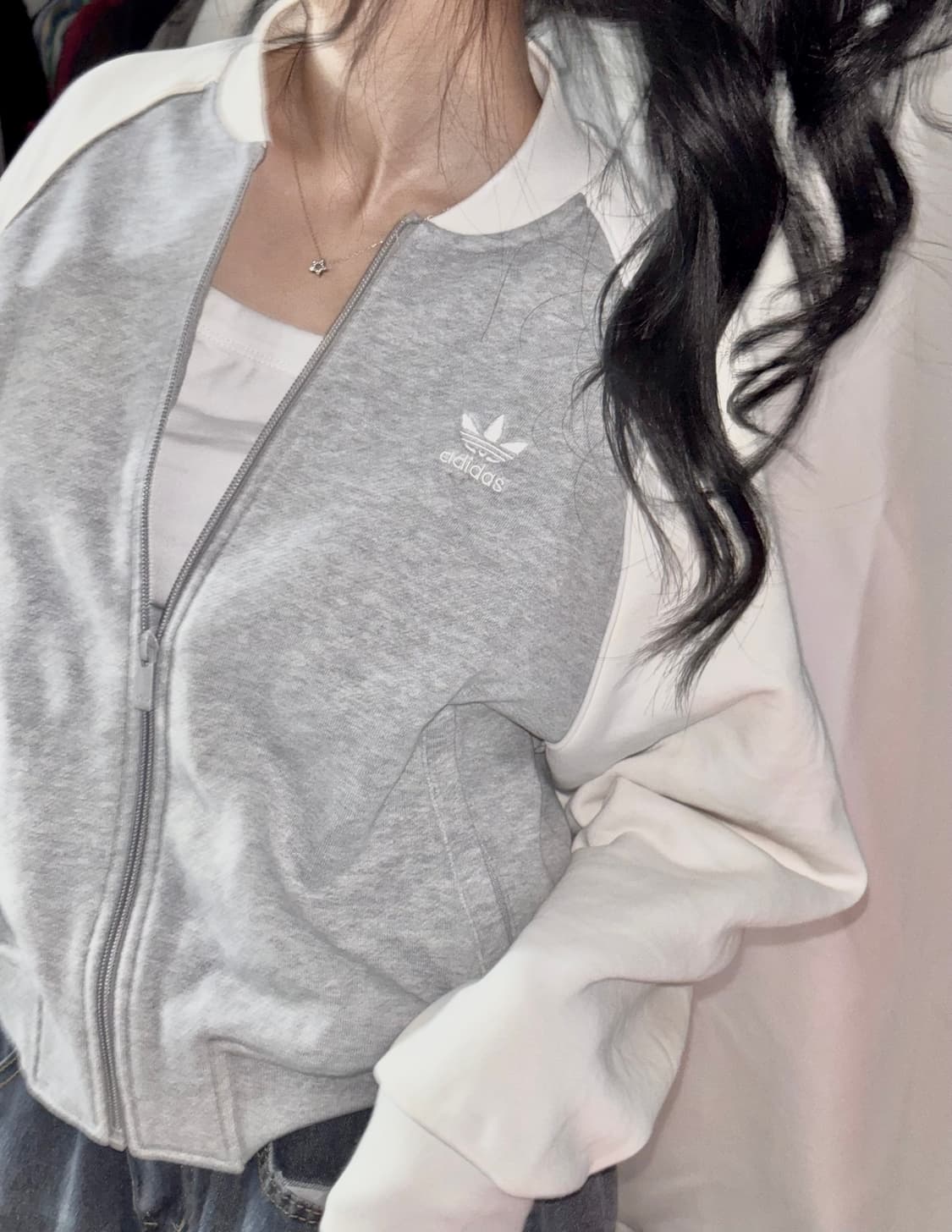 🐰아디다스 파이어버드 코튼 배색 꾸안꾸 집업🪽🤍 상품이미지2