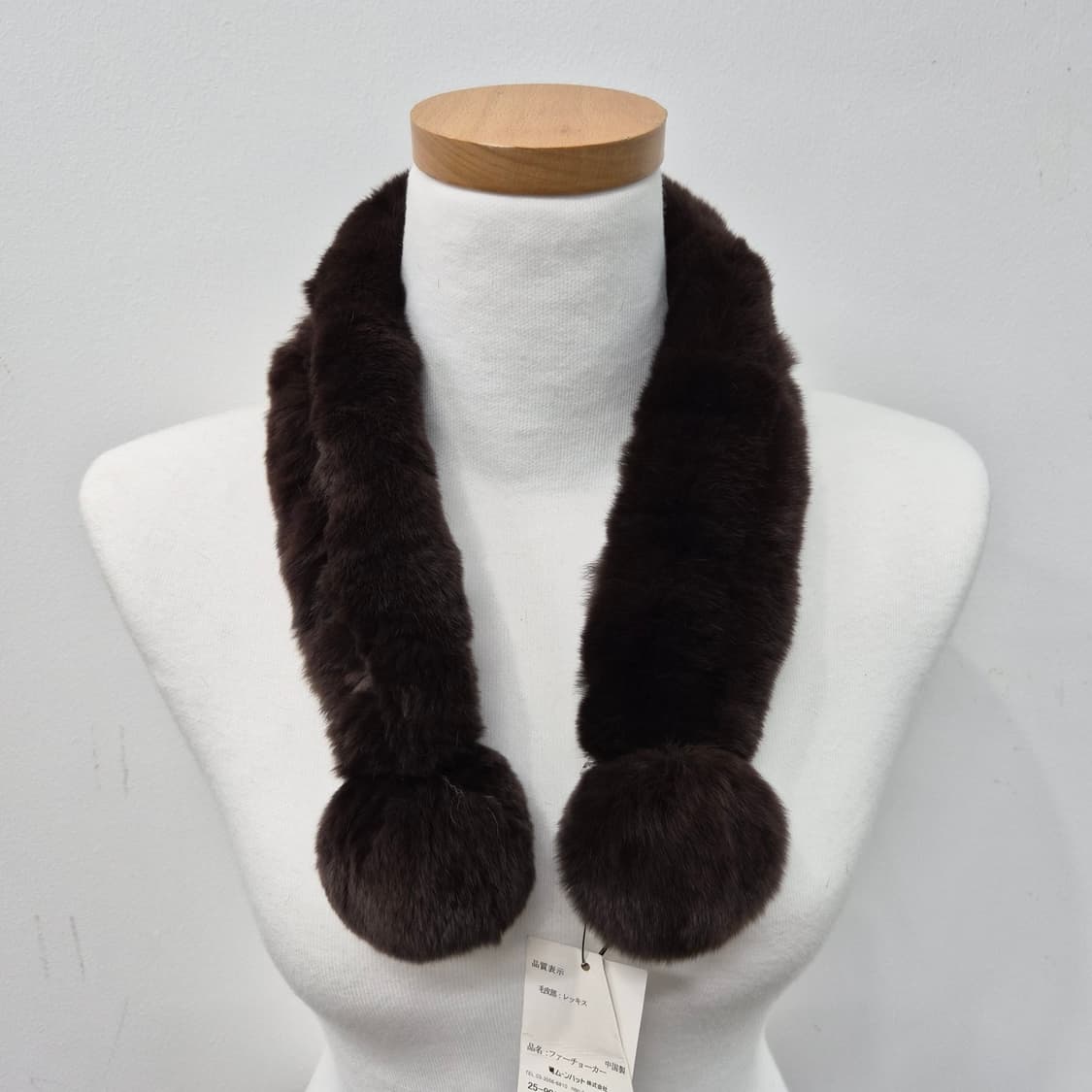 브라운 리얼 렉스 토끼털 퍼 초커 머플러 상품이미지2