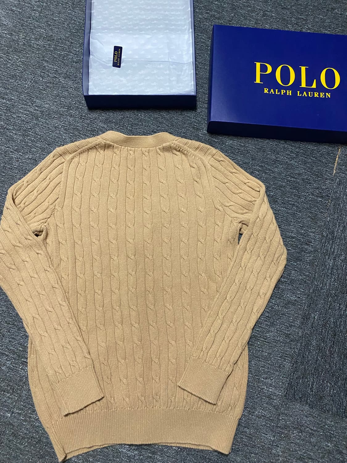 정품 최신형 QR택 폴로 케이블 코튼 가디건 니트 상품이미지9