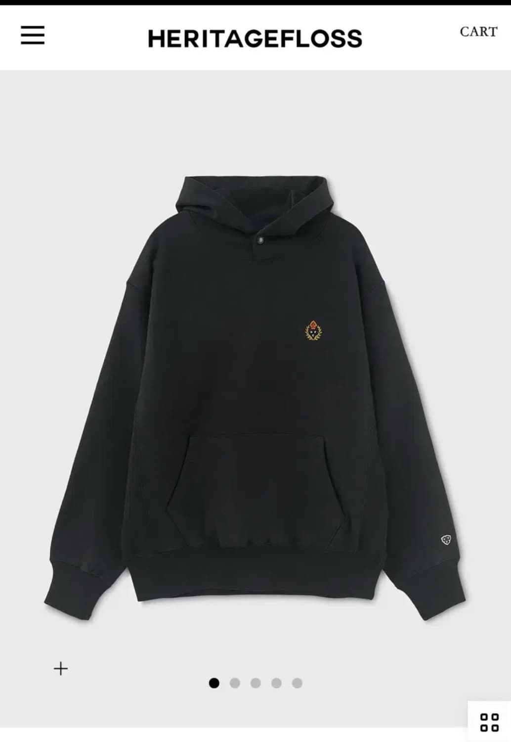 [L]헤리티지플로스 후드티 블랙 판매합니다. 상품이미지1