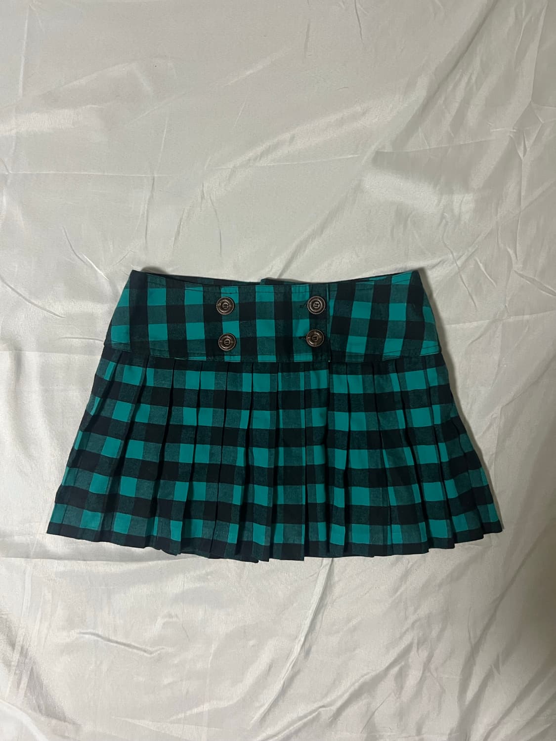 ✨vintage mint check pleats skirt 프레피룩✨ 상품이미지1
