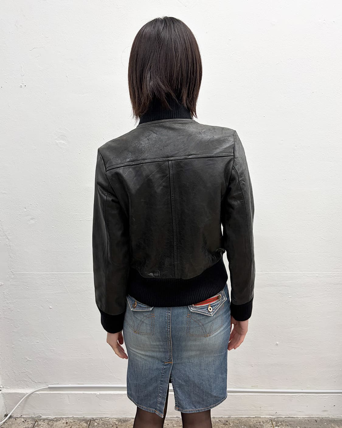 빈티지 카우 레더 블루종 상품이미지2