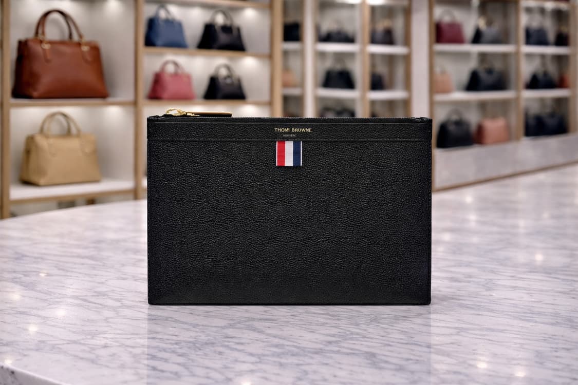 [S급] 톰브라운 페블 레더 클러치백 판매합니다!!! 상품이미지1