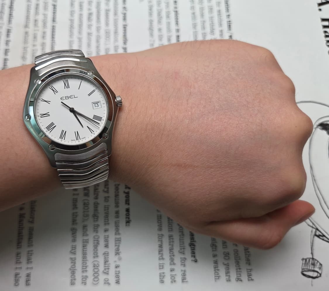 명품 에벨(EBEL) 클래식 웨이브 화이트로만 쿼츠 브레이슬릿 ver.  상품이미지9