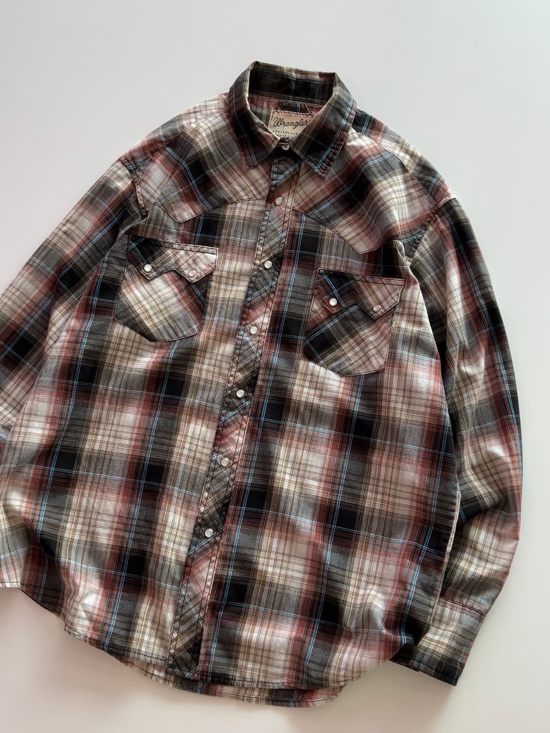 랭글러 배색 웨스턴 체크 셔츠 상품이미지2