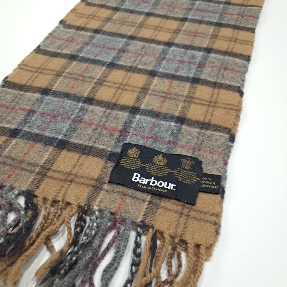 MX494 바버 90s 스코틀랜드판 램스울 클래식타탄 머플러 목도리 상품이미지3