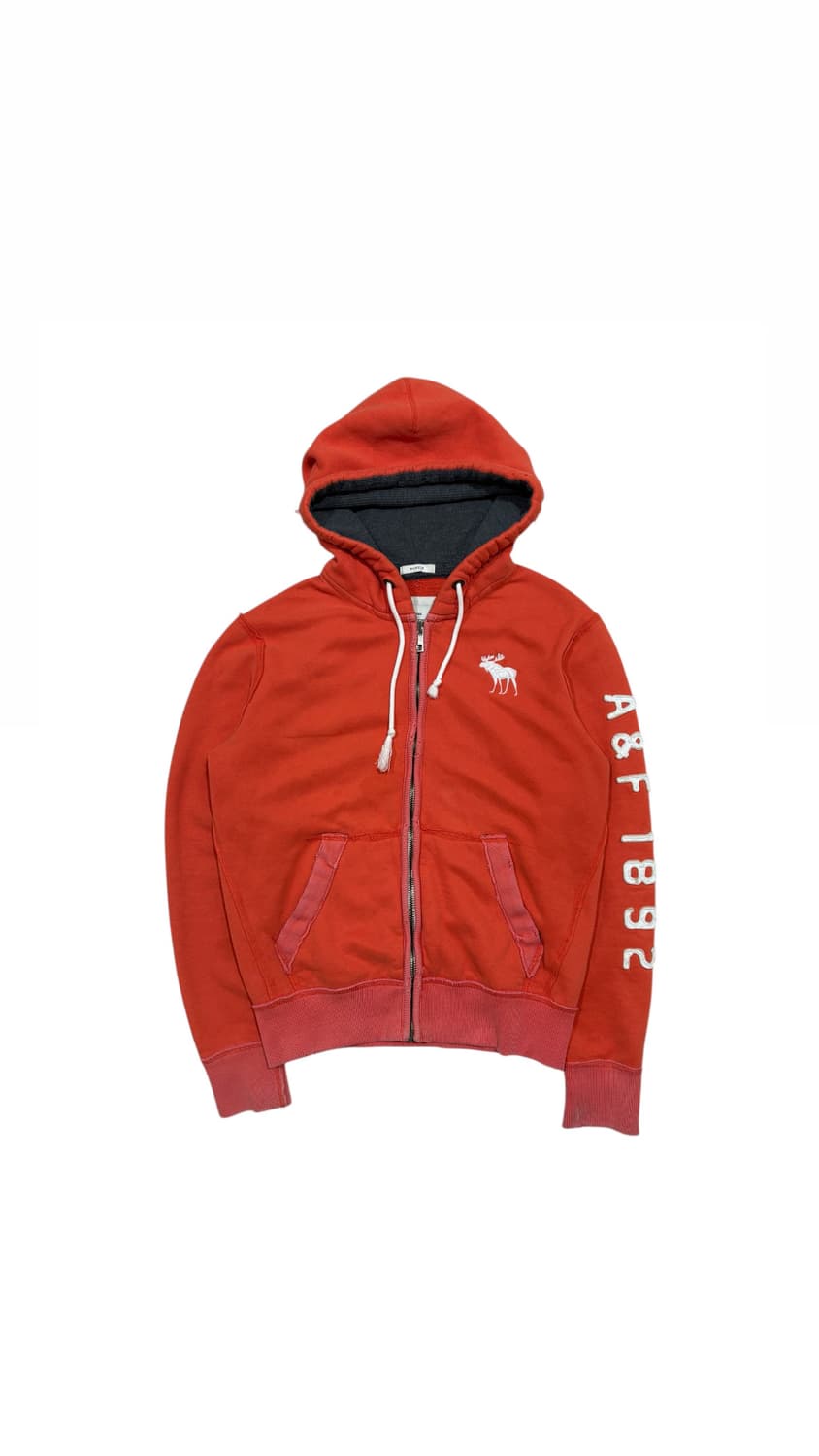 아베크롬비 순록 로고 후드집업 오렌지 상품이미지1