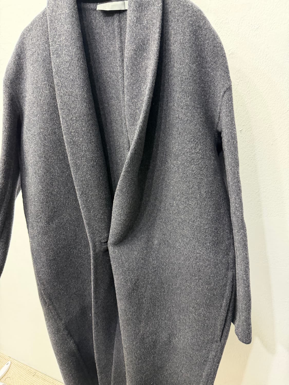 정품) VINCE 빈스 차콜 오버사이즈 블렌드 코트 XS 상품이미지3