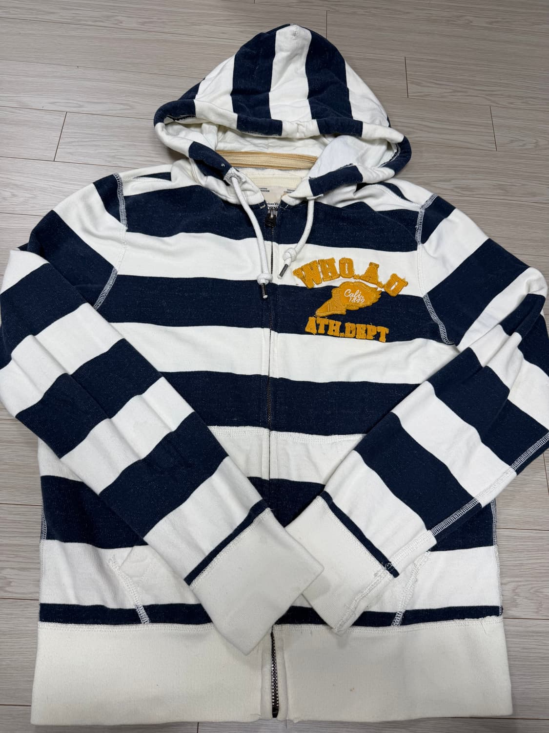 후아유 스트라이프 후드집업 xl 상품이미지2