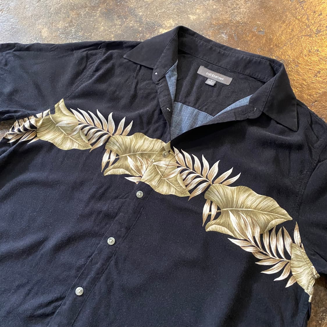 빈티지 검정 야자수 반팔 셔츠 상품이미지2