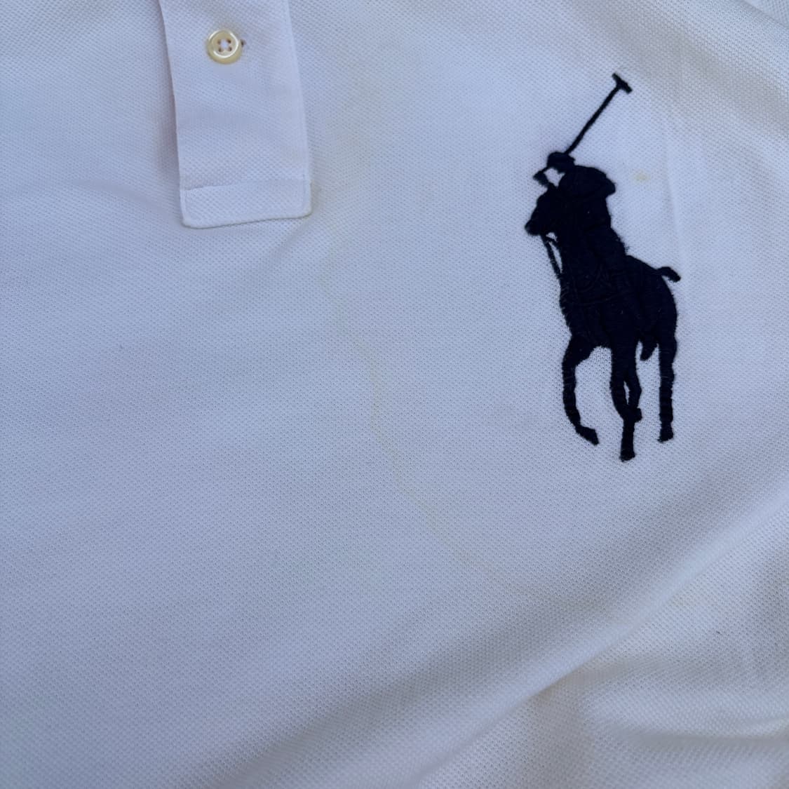 폴로 랄프로렌 화이트 컬러 빅포니 PK카라 반팔 티셔츠(M) 상품이미지5
