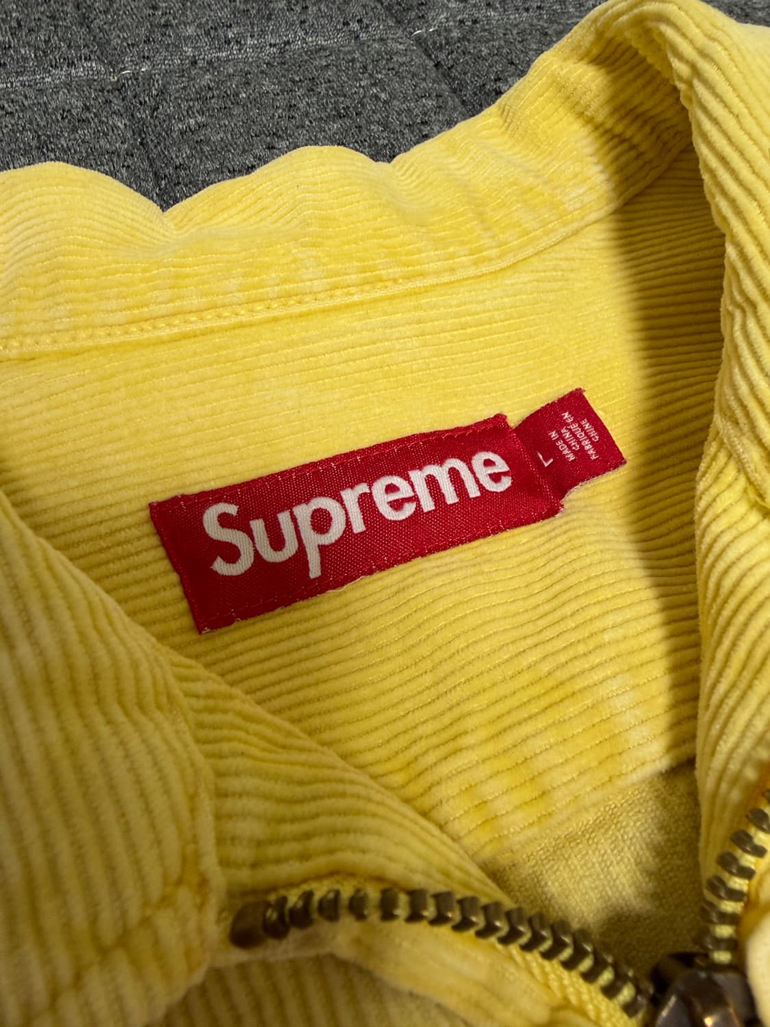 슈프림 워시드 코듀로이 집업 셔츠 옐로우 - 24SS 상품이미지3