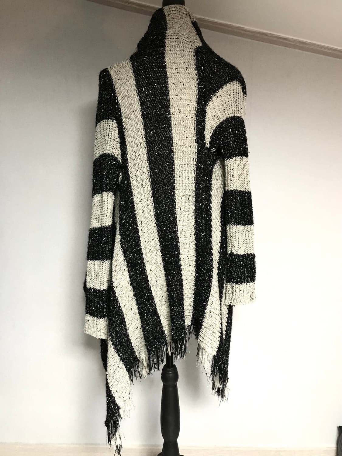 Vintage Draped Fringe Knit Cardigan 상품이미지4