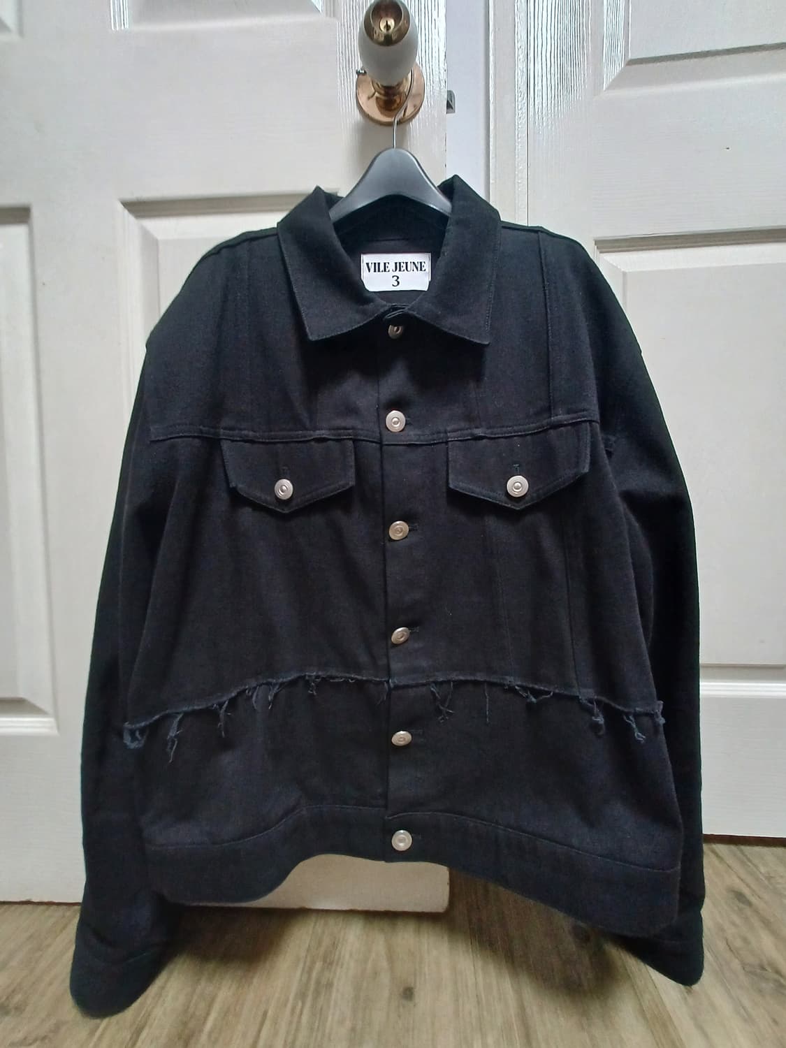 빌젠 커팅 트러커 자켓 블랙 3사이즈 상품이미지1