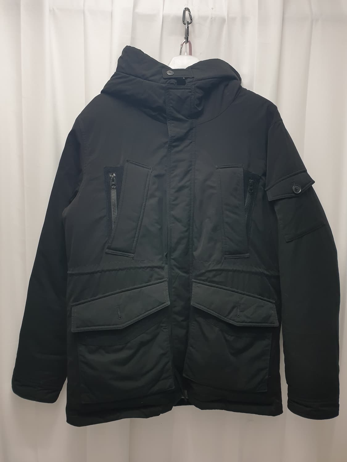 에스피오나지 블랙 후드 패딩 점퍼 상품이미지1