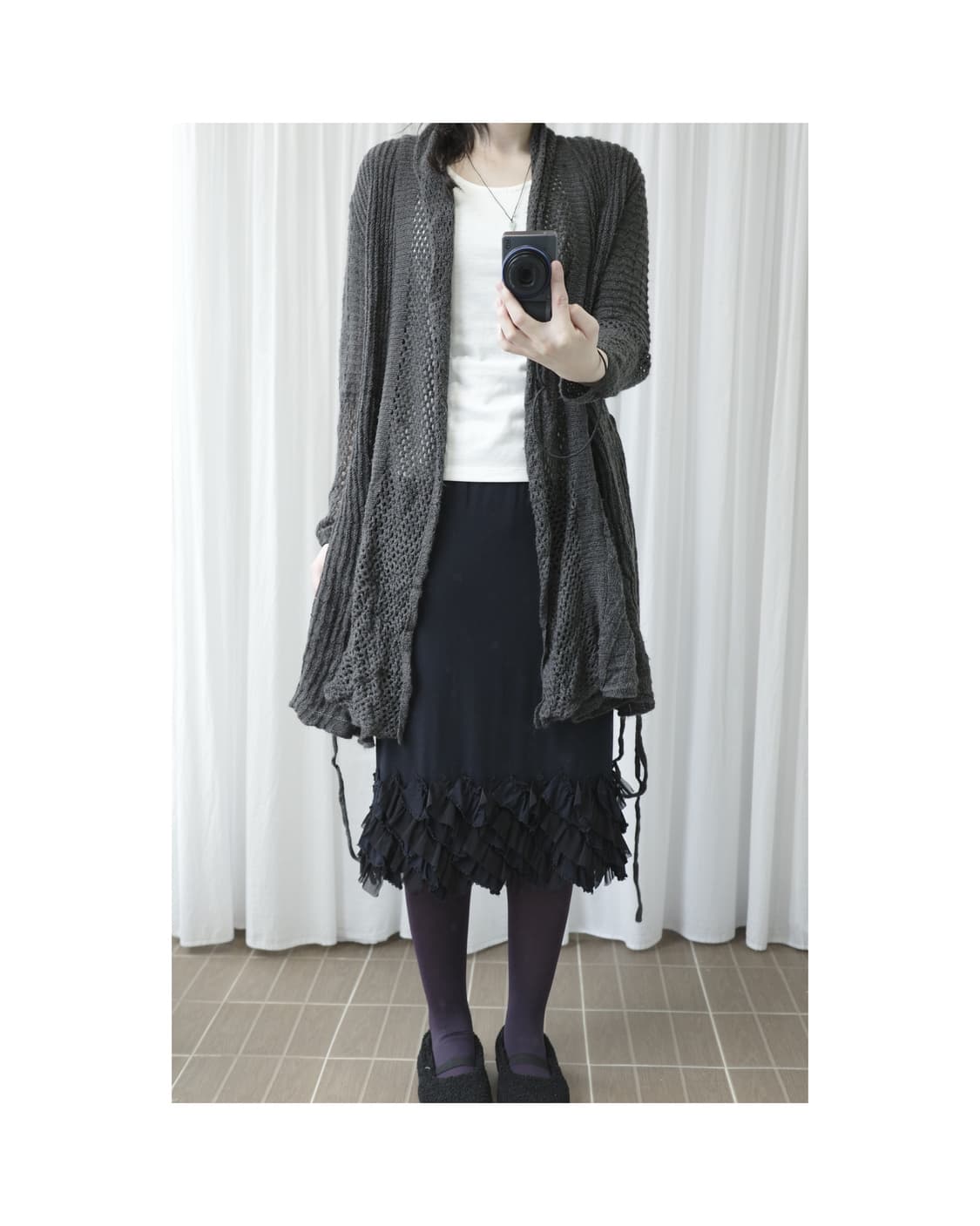 Feather black skirt 상품이미지2