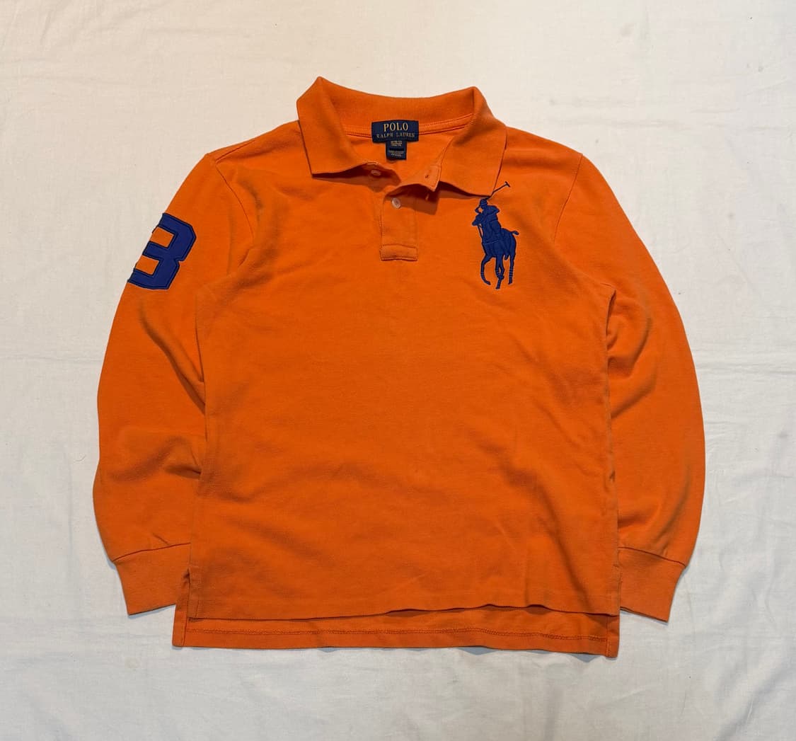 폴로 랄프로렌 빅포니 치프키프 롱슬리브 카라티 오렌지 상품이미지1