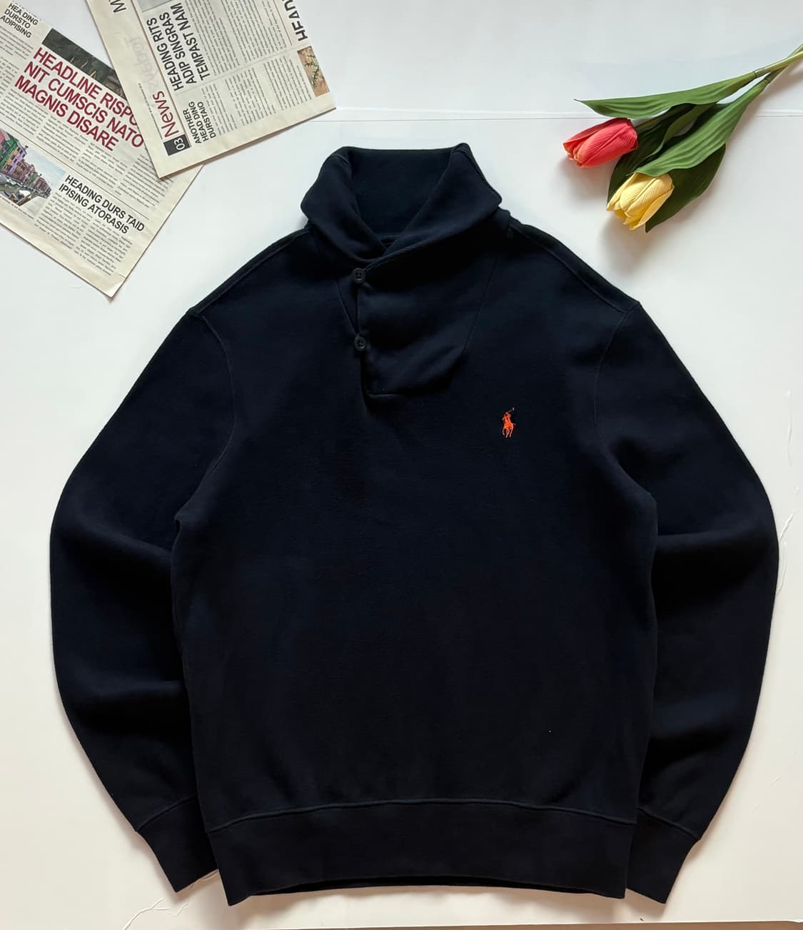 Polo 폴로랄프로렌 숄카라 네이비 맨투맨  상품이미지2