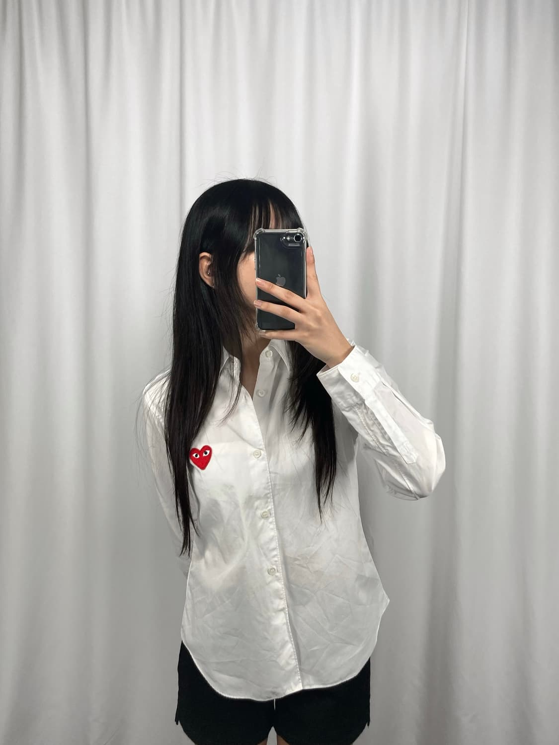 꼼데가르송 레드하트 와펜 화이트 셔츠 상품이미지2