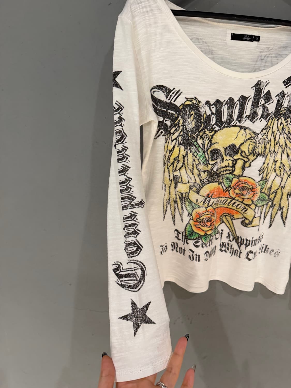 skull printing back wings long sleeve 상품이미지7