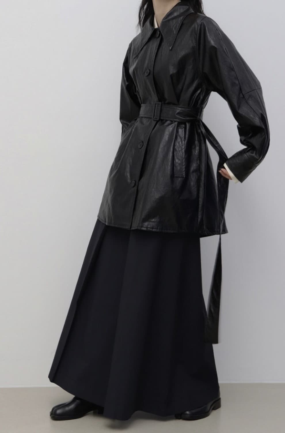 트리밍버드 레더 하프 트렌치 상품이미지6