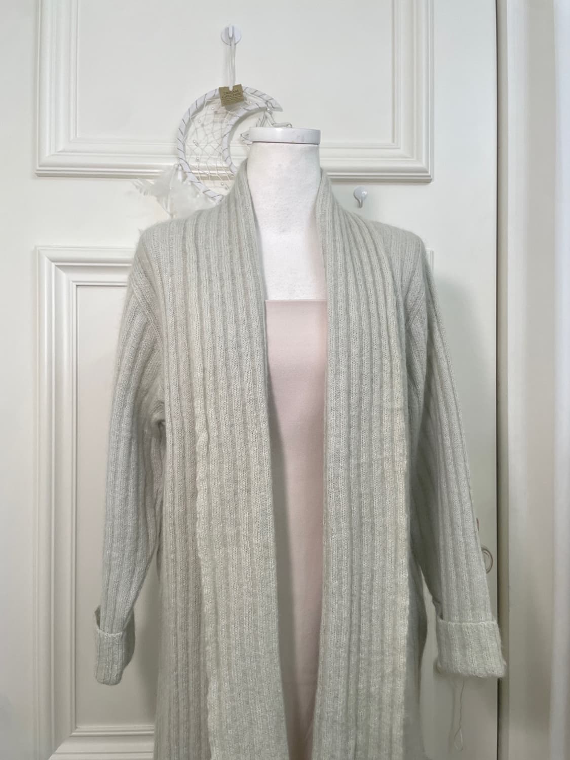 sheer green open collar cardigan 상품이미지5