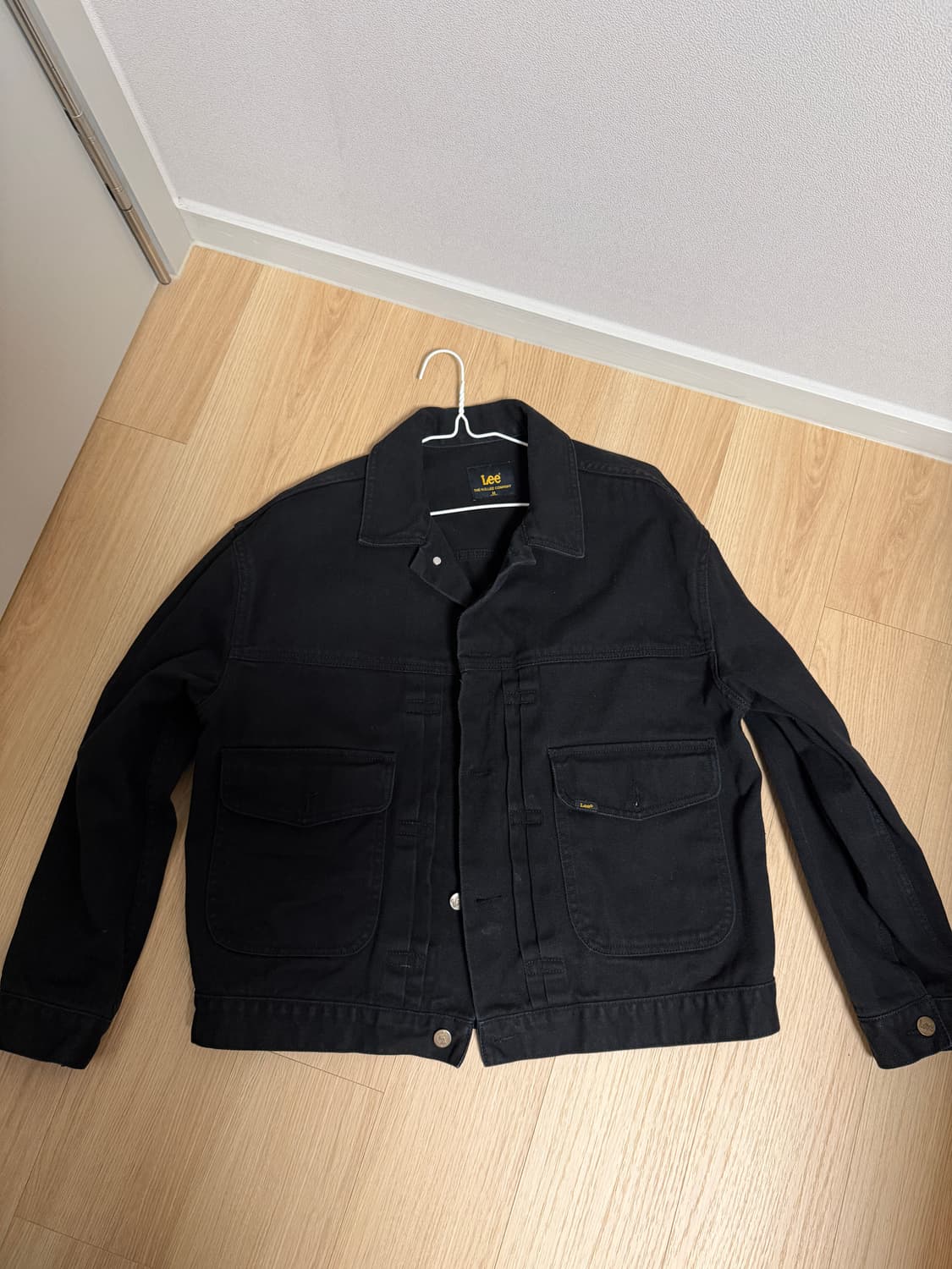 리 코튼 1st 트러커 자켓 블랙 상품이미지1