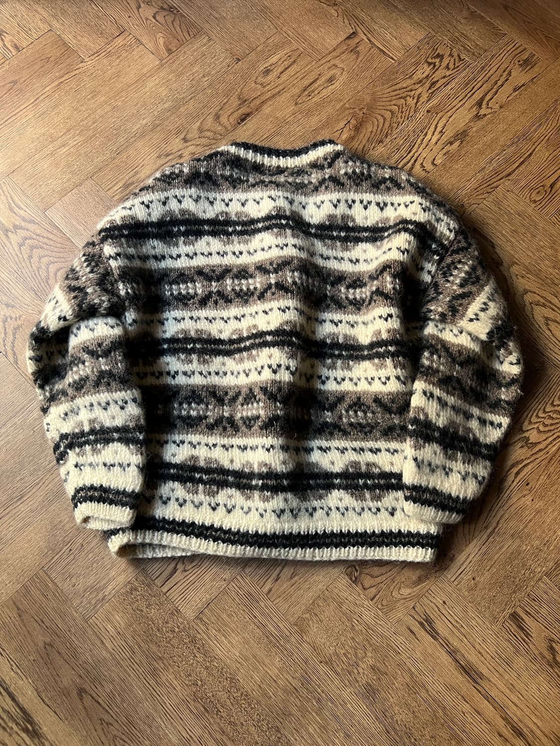 [L]90's USA 빈티지 페어아일 헤비 울 코위찬 니트 상품이미지8