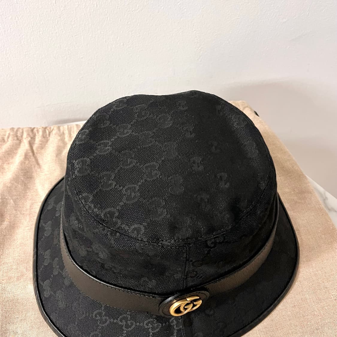 [미사용/정품] 구찌 GG 버킷 모자 블랙 버킷햇 상품이미지5