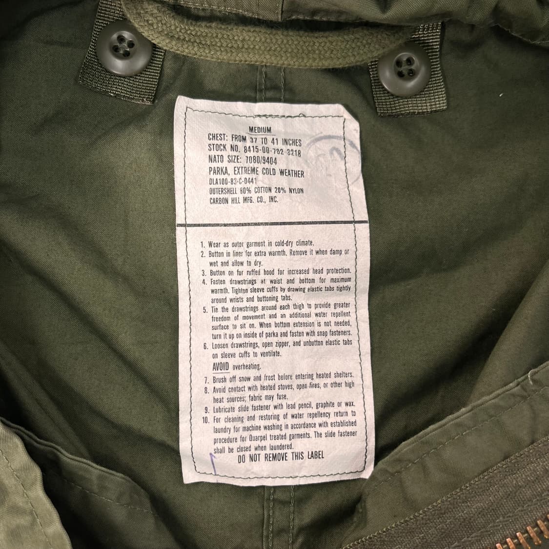 100 미군 오리지날 피쉬테일 개파카 m65 상품이미지4