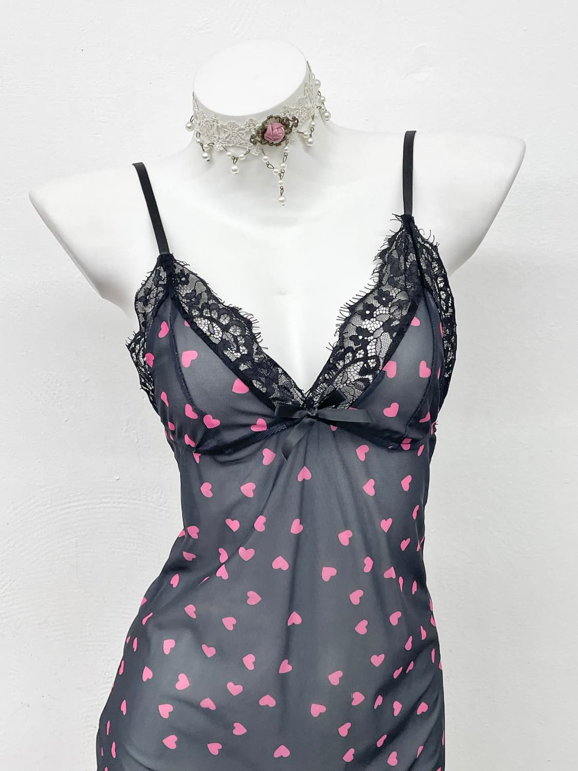 키치 하트 레이스 슬립 상품이미지2