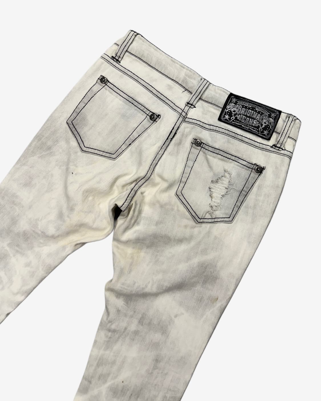 white fade distressed slim jean 상품이미지5