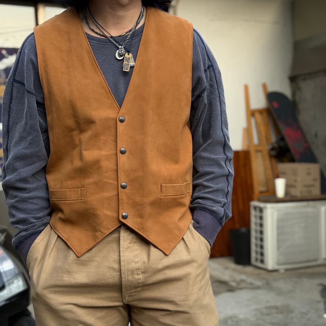 스노우 레더 오스트레일리아 스웨이드 베스트 XL 상품이미지8