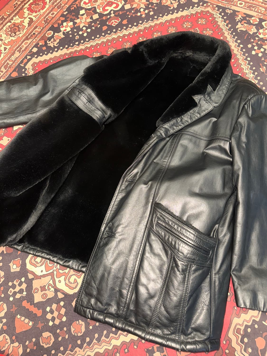 ( XL ) 가죽자켓 가죽코트 가죽카코트 워크웨어 남성무스탕 b3무스탕 상품이미지4