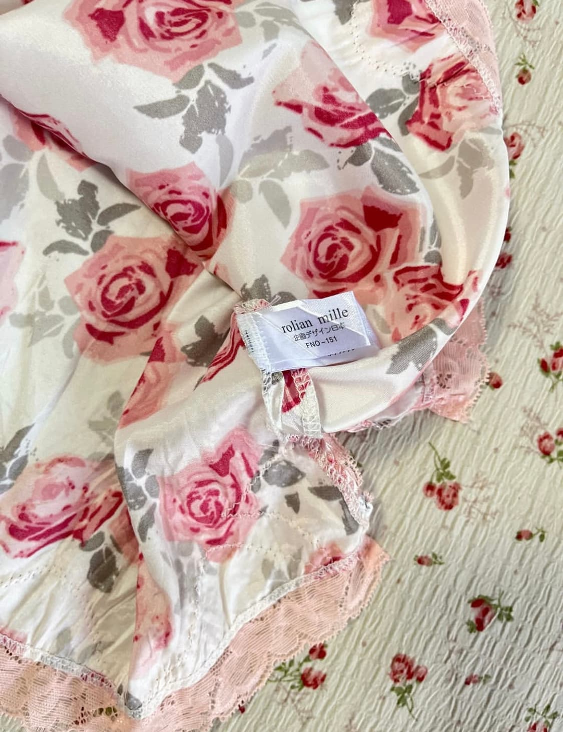 로즈 플로럴 슬리브리스 나시 탑 상품이미지3