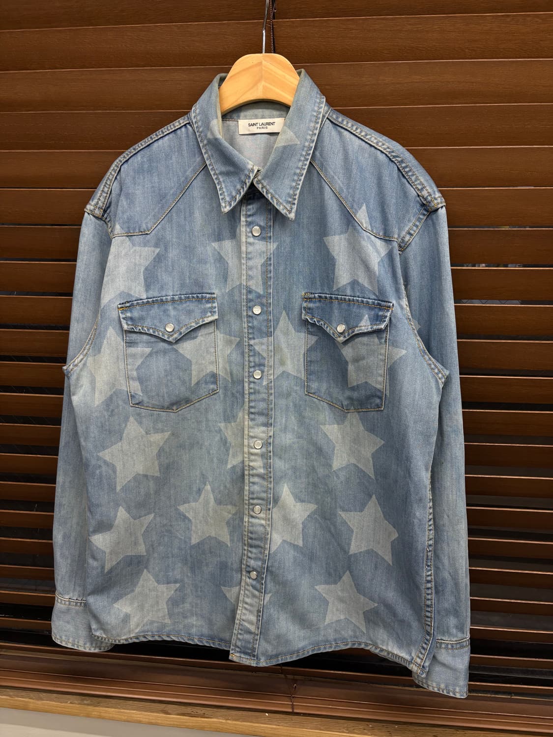 생로랑 스타패턴 웨스턴 카우보이 데님셔츠 상품이미지1