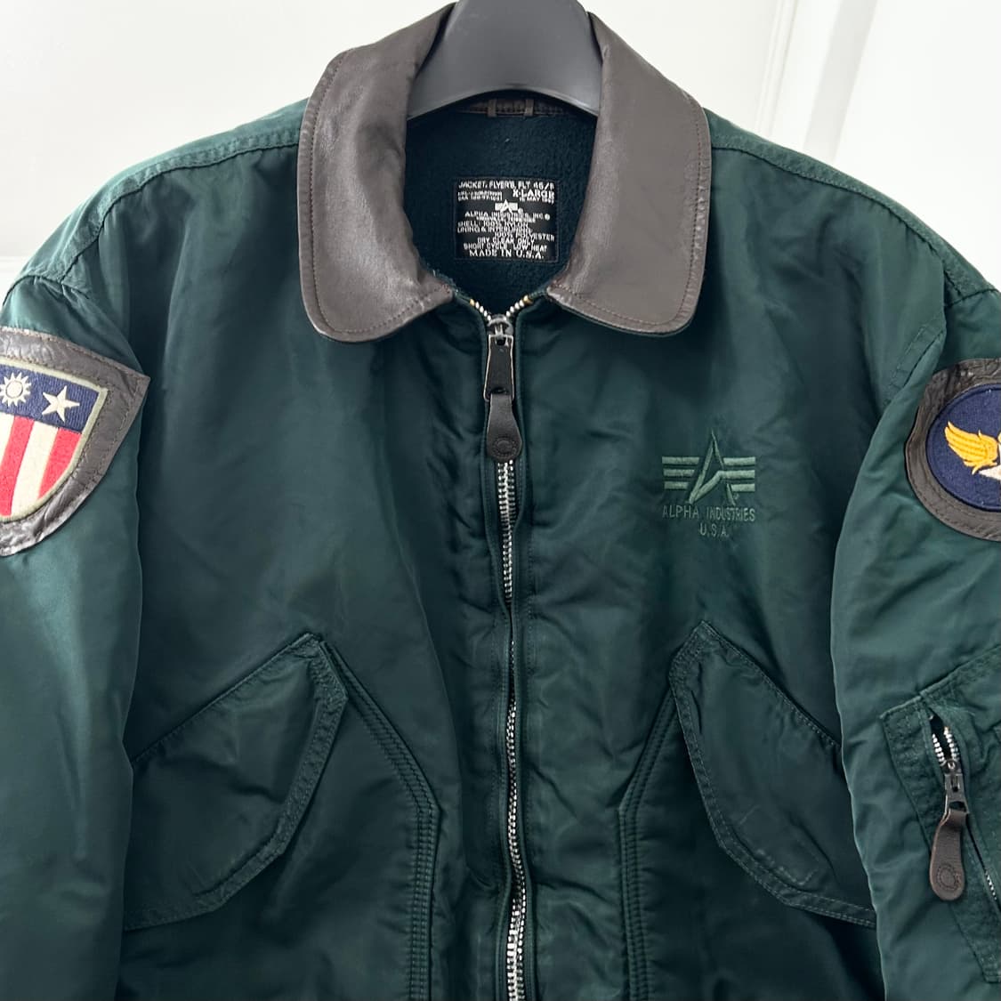 알파인더스트리 90s 레더카라 CWU-45P 플라이트 자켓 상품이미지6