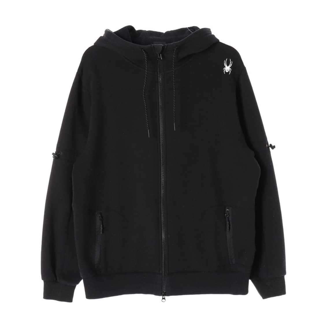스파이더 블랙 스몰 로고 테크 후드 집업 XL 상품이미지1
